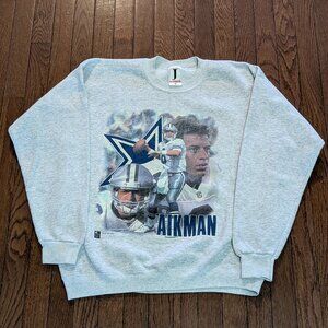 1994 NFLP Troy Aikman Dallas Cowboys Jostens Crewneck Made in USA - Size L